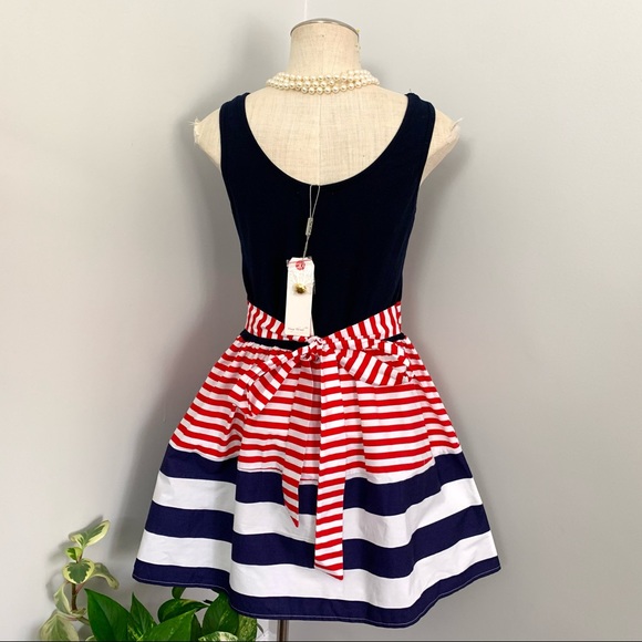 NEW Retro PinUp Sailor Dress, Striped Swing Skirt (M) - Picture 10 of 10